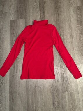 Ambiance Bright Red Turtleneck Long Sleeve Top